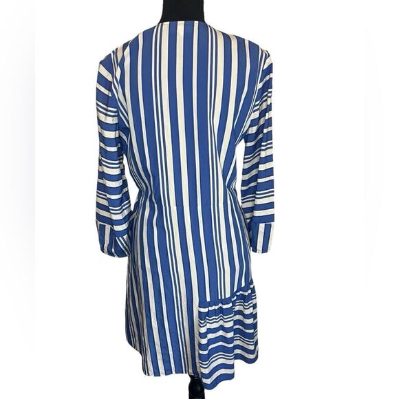 CHINTI & PARKER BLUE & WHITE STRIPED CLASSIC PARASOL DRESS WOMENS SIZE 6 - Picture 7 of 12